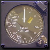 Analoge Anzeige eines Radaraltimeters für ein Kleinflugzeug