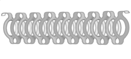 Structure à retard de type barre d’anneaux interconnectés.